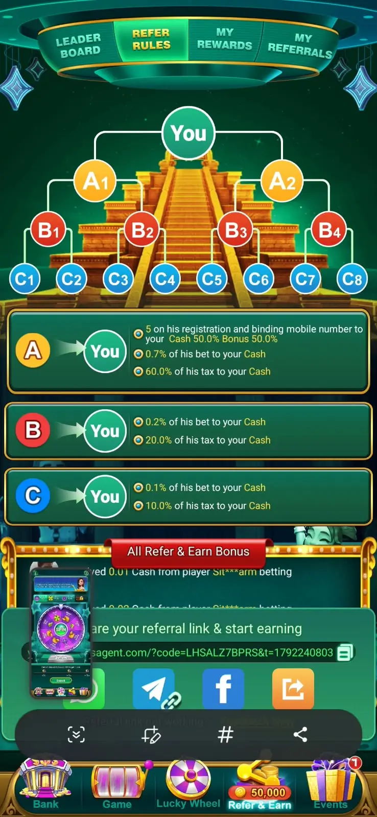 Yono Game 3-Level Refer & Earn Hierarchy and Commission Rules